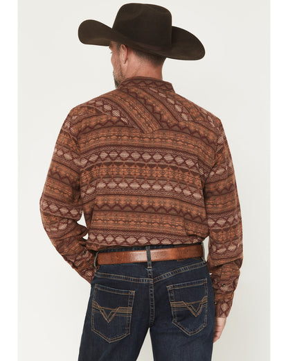 Cody James Men's Red Label Southwestern Print Long Sleeve Snap Flannel
