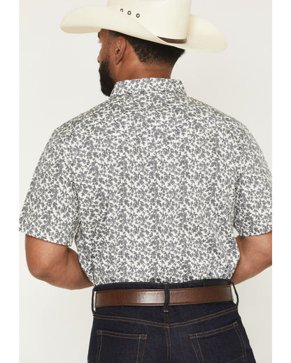 Cody James Men's Flynn Floral Print Short Sleeve Snap Western Shirt