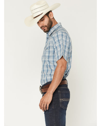 Cody James Men's Briggs Plaid Print Short Sleeve Snap Western Shirt