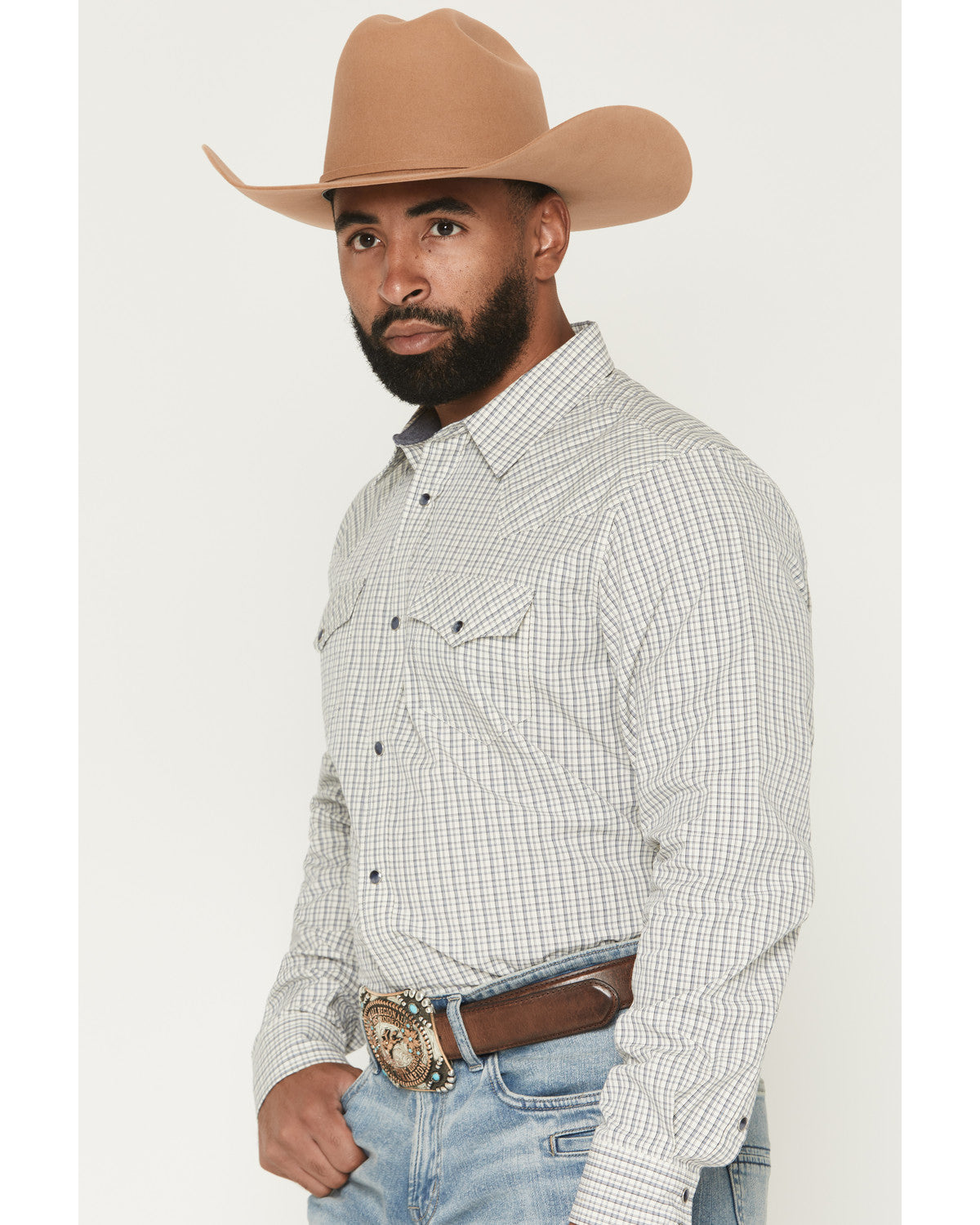Cody James Men's Carson Plaid Print Long Sleeve Snap Western Shirt