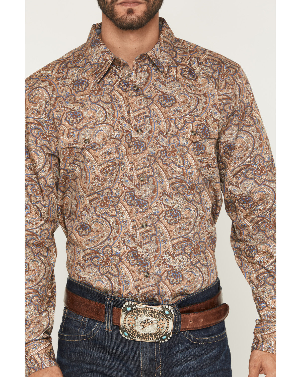 Cody James Men's Jensen Paisley Print Long Sleeve Snap Western Shirt