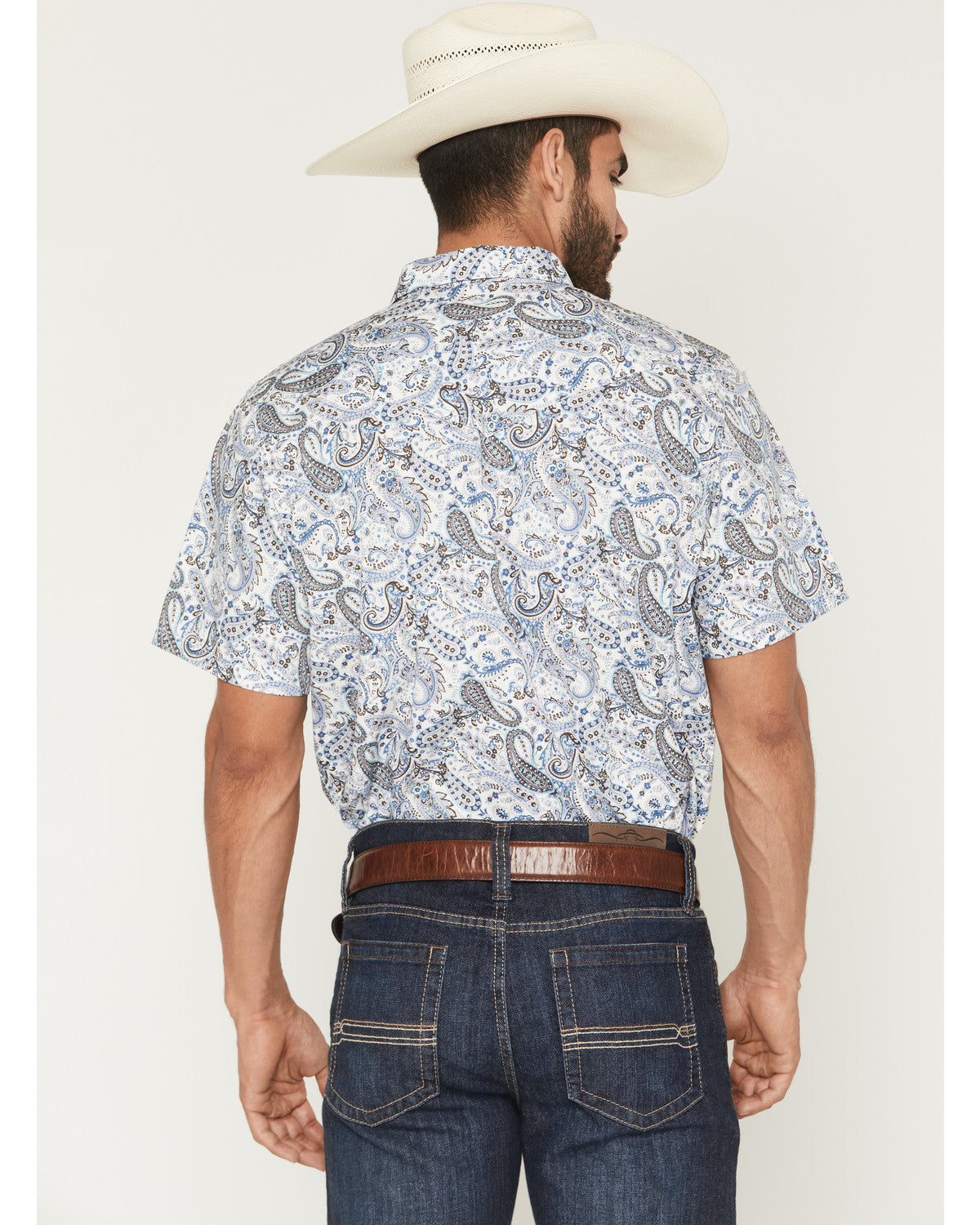 Cody James Men's Ryder Paisley Print Short Sleeve Snap Western Shirt