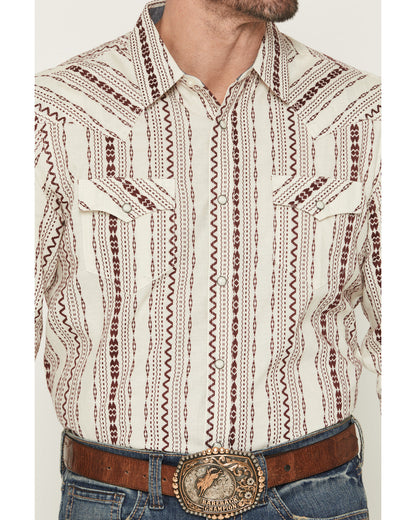 Cody James Men's Warhunt Dobby Striped Long Sleeve Snap Western Shirt
