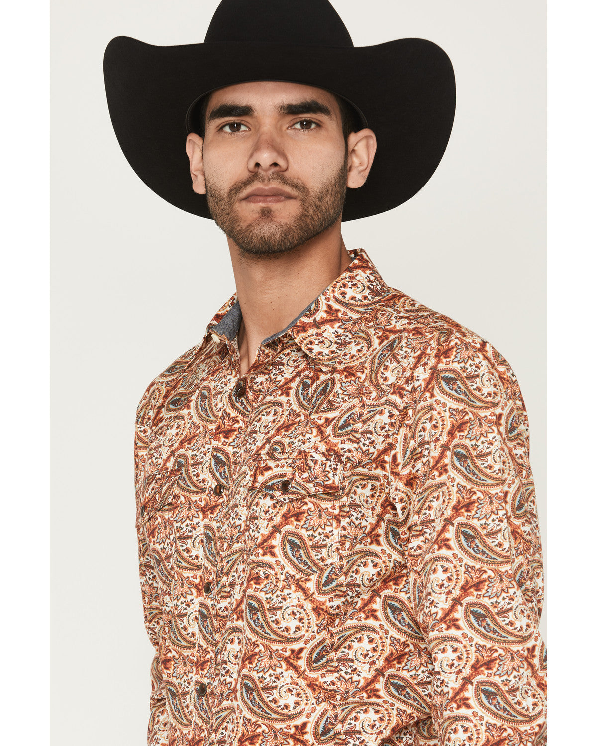 Cody James Men's Cowboy Boogie Paisley Print Long Sleeve Snap Western