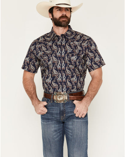 Cody James Men's Easy Livin' Paisley Print Short Sleeve Snap Western S