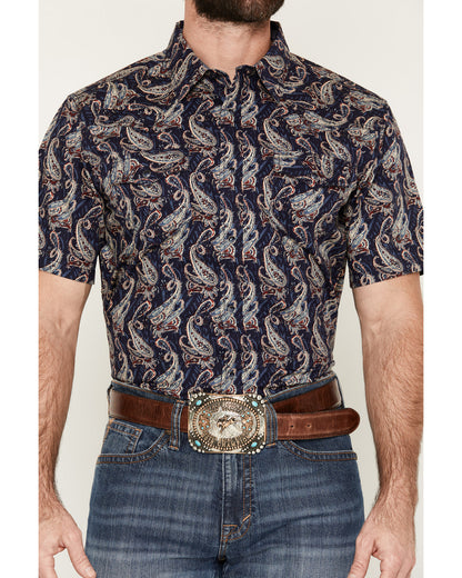 Cody James Men's Easy Livin' Paisley Print Short Sleeve Snap Western S