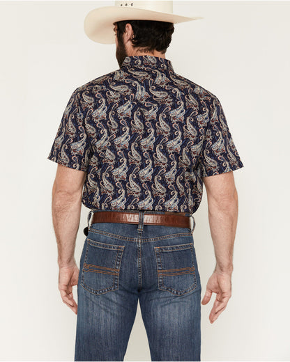 Cody James Men's Easy Livin' Paisley Print Short Sleeve Snap Western S