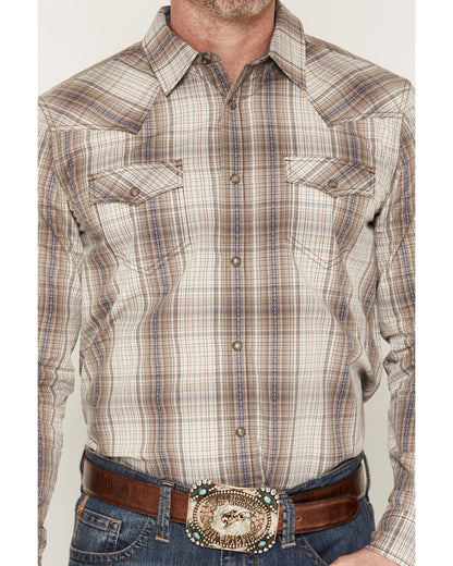 Cody James Men's Legend Dobby Plaid Print Long Sleeve Snap Western Shi