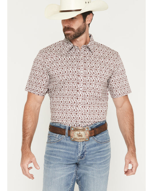 Cody James Men's Neon Moon Floral Print Short Sleeve Button-Down Stret