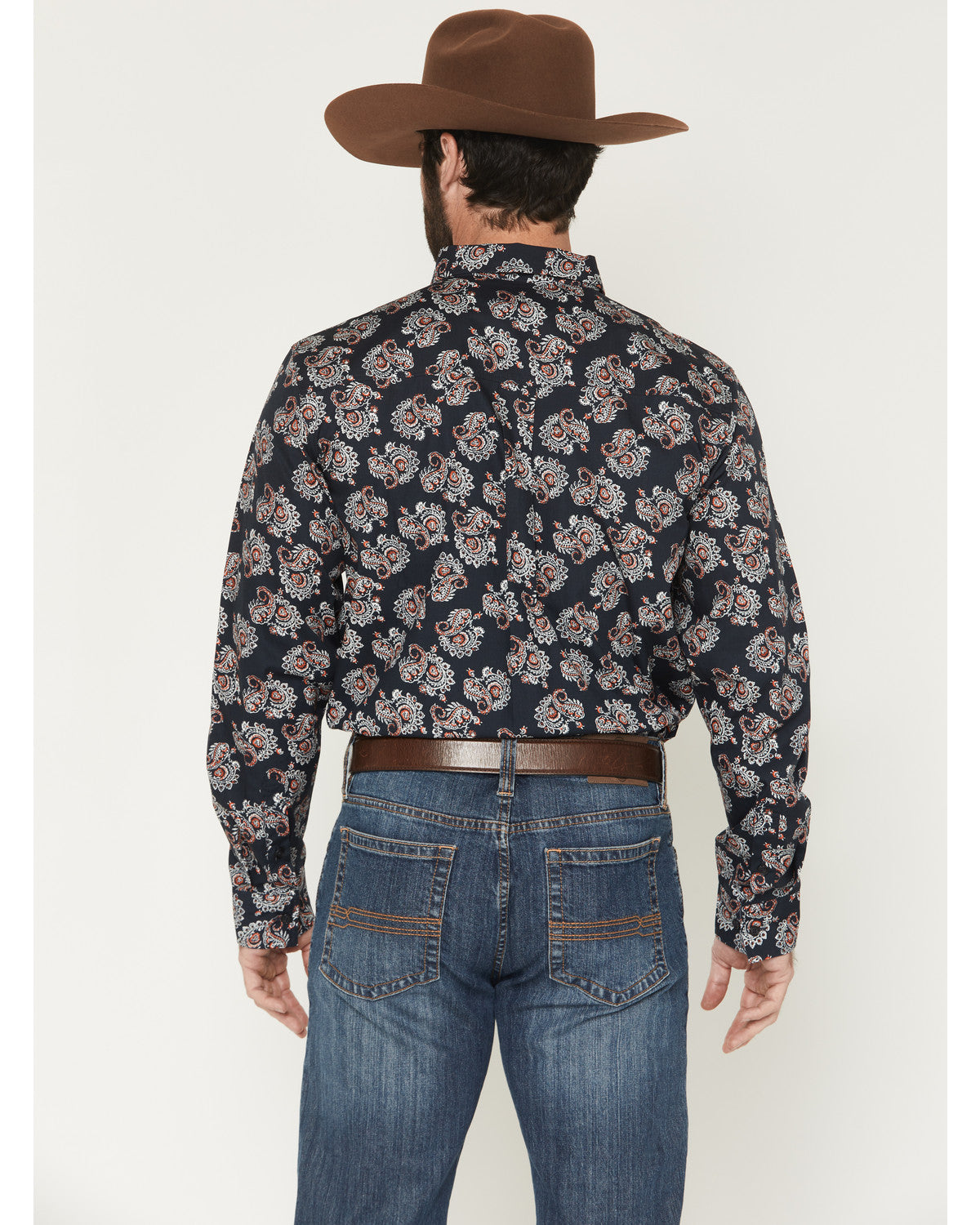 Cody James Men's Truett Paisley Print Long Sleeve Button-Down Western