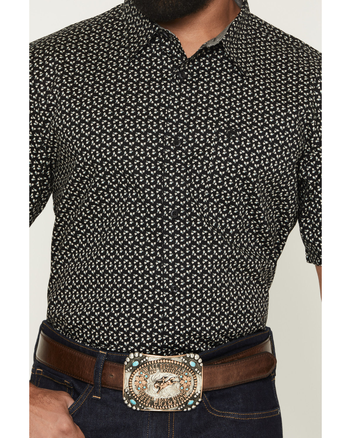 Cody James Men's Shiloh Micro Floral Print Short Sleeve Button-Down St