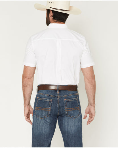 Cody James Men's Basic Solid Short Sleeve Button-Down Stretch Western