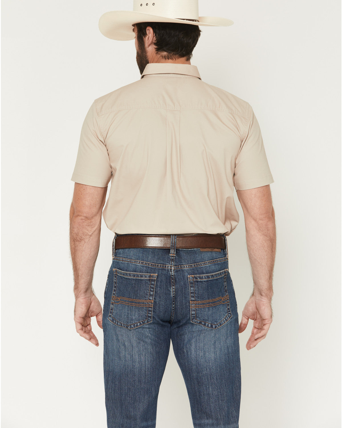 Cody James Men's Basic Solid Short Sleeve Button-Down Stretch Western