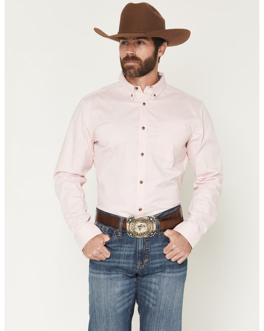 Cody James Men's Basic Solid Long Sleeve Button-Down Stretch Western S