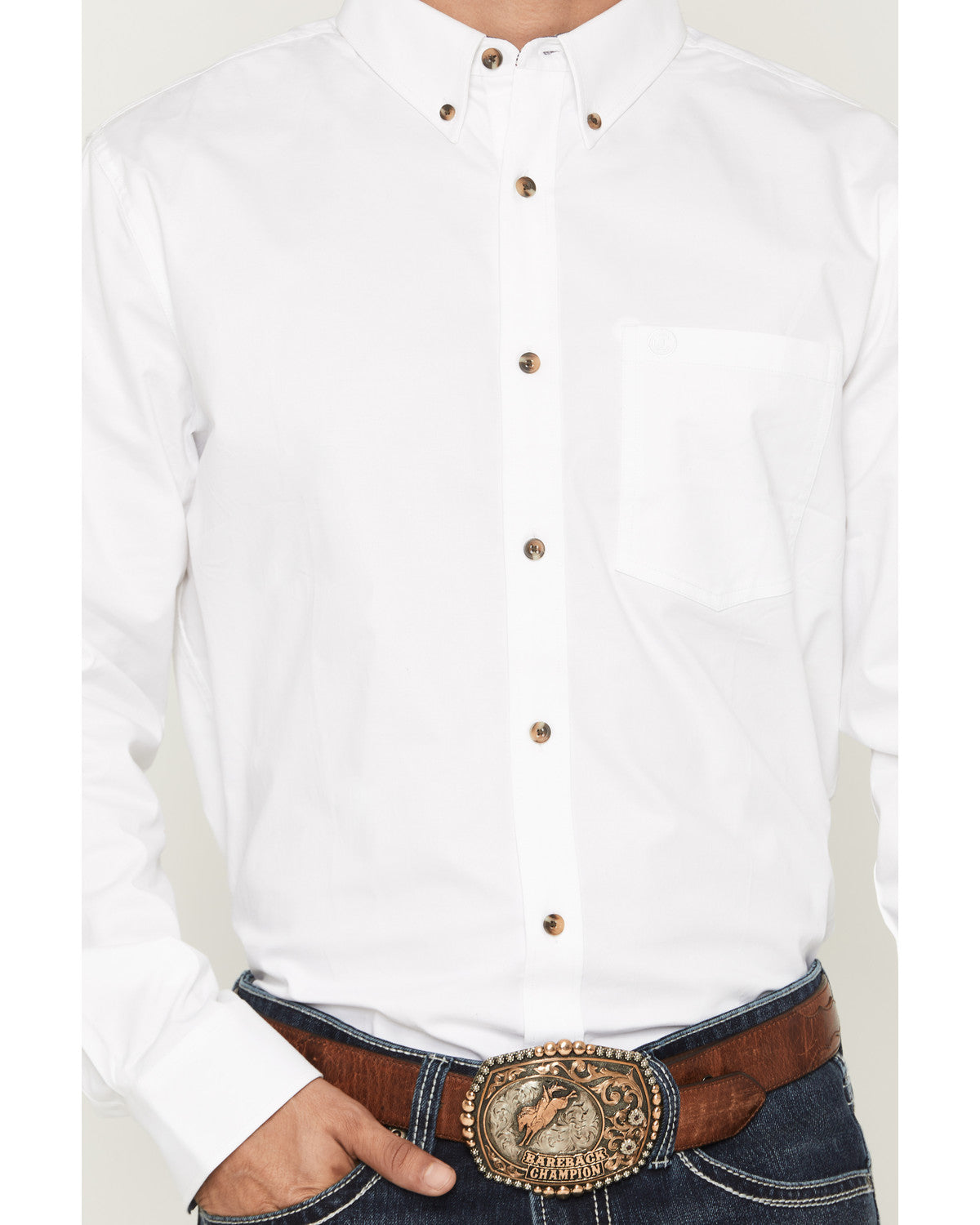 Cody James Men's Basic Solid Long Sleeve Button-Down Stretch Western S