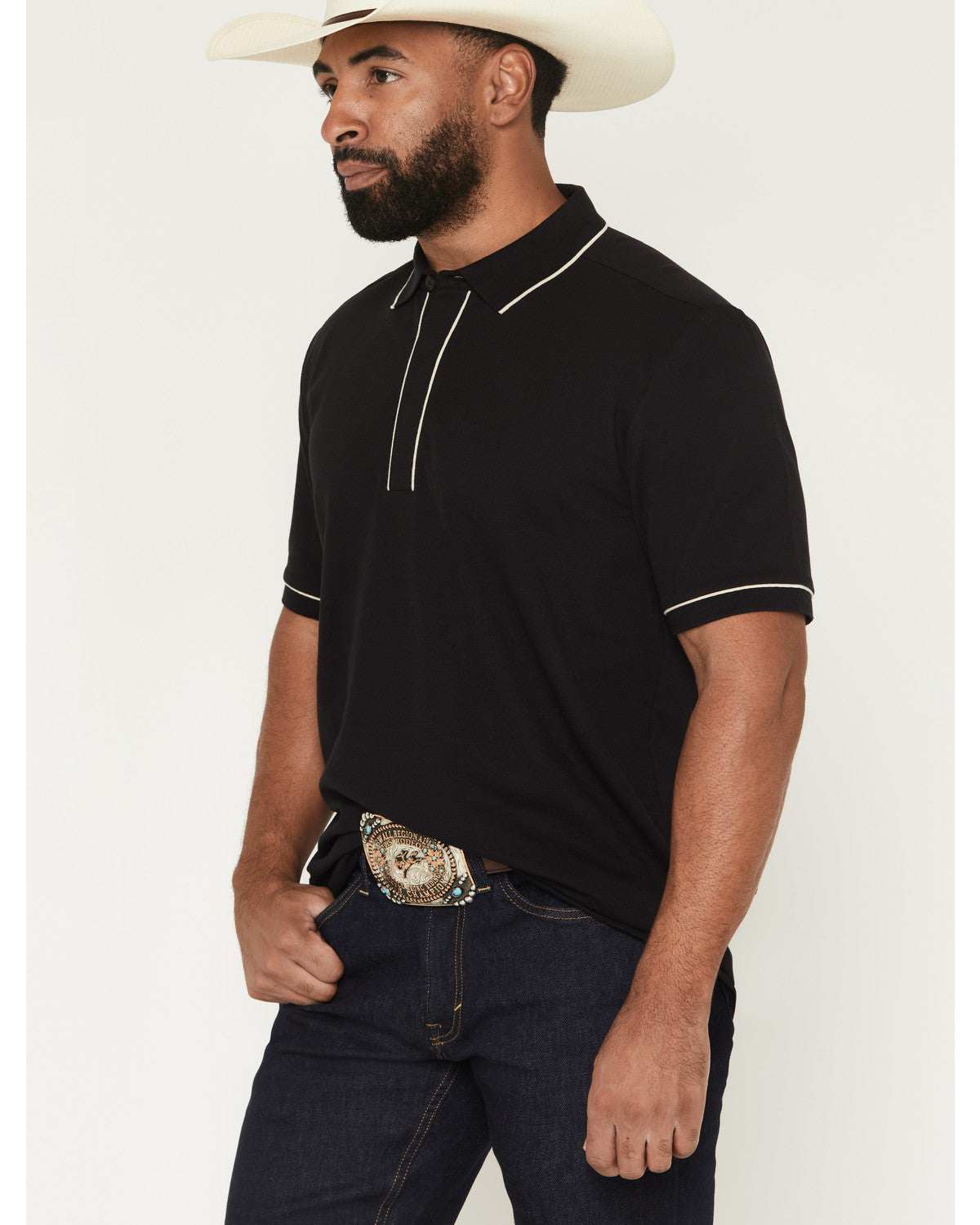 Cody James Black 1978® Men's Cooper Solid Short Sleeve Stretch Polo
