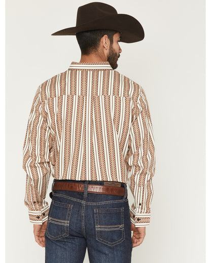 Cody James Men's Waylon Geo Stripe Print Long Sleeve Button-Down Stret
