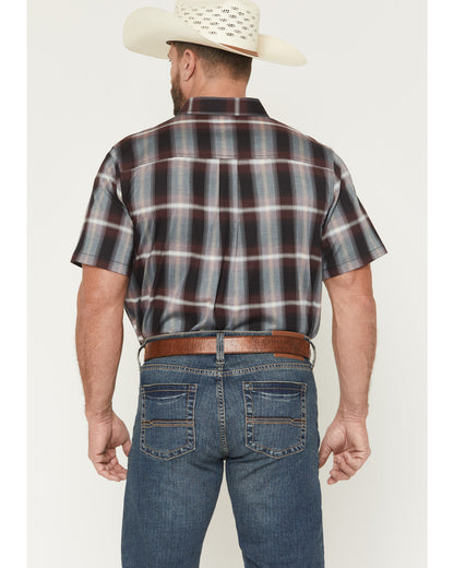 Cody James Men's Bowen Plaid Print Short Sleeve Button-Down Stretch We