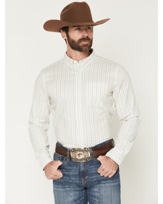 Cody James Men's Cade Dobby Stripe Print Long Sleeve Button-Down Weste