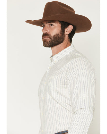 Cody James Men's Cade Dobby Stripe Print Long Sleeve Button-Down Weste