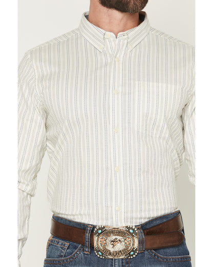 Cody James Men's Cade Dobby Stripe Print Long Sleeve Button-Down Weste
