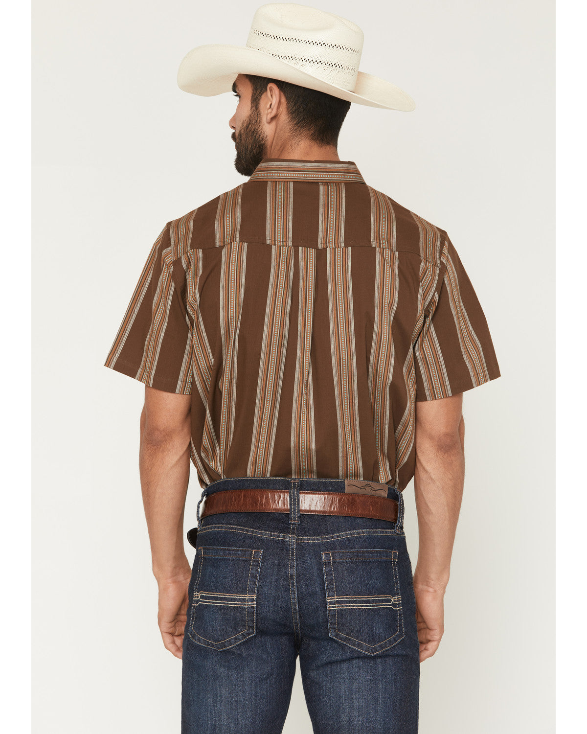 Cody James Silas Stripe Print Short Sleeve Button-Down Stretch Western