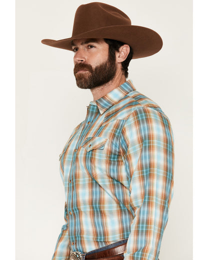 Cody James Men's Solstice Plaid Print Long Sleeve Snap Western Shirt
