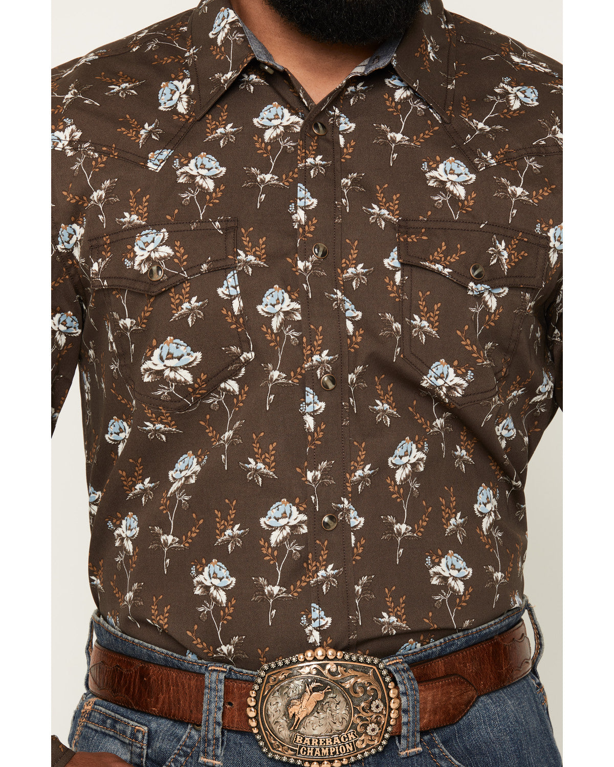 Cody James Men's Night Cap Floral Print Long Sleeve Snap Western Shirt