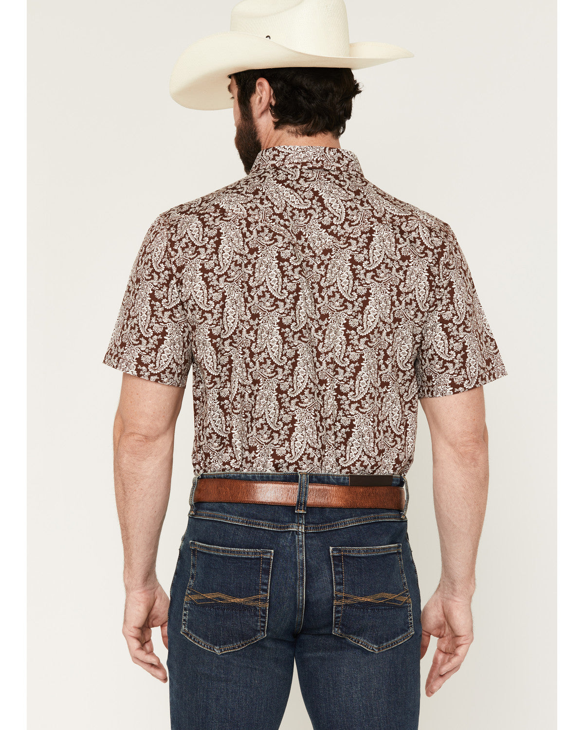 Cody James Men's Rusted Gate Paisley Print Short Sleeve Snap Western S