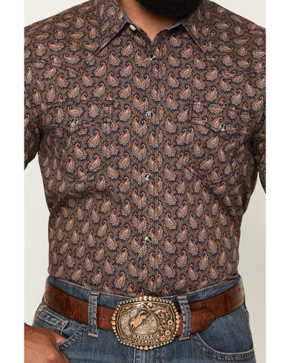 Cody James Men's 2 Step Paisley Print Short Sleeve Snap Western Shirt