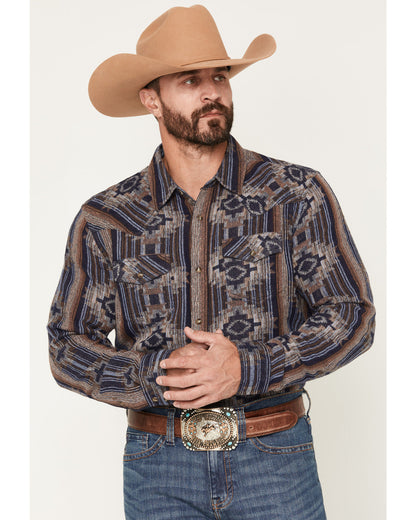 Cody James Men's Outpost Southwestern Print Long Sleeve Snap Flannel S