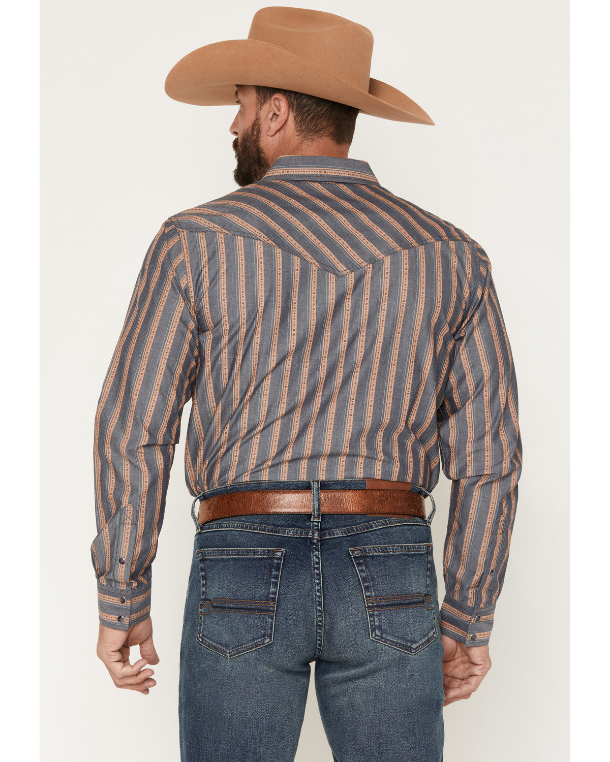 Cody James Men's Trigger Striped Print Long Sleeve Snap Western Shirt