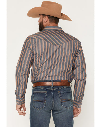 Cody James Men's Trigger Striped Print Long Sleeve Snap Western Shirt