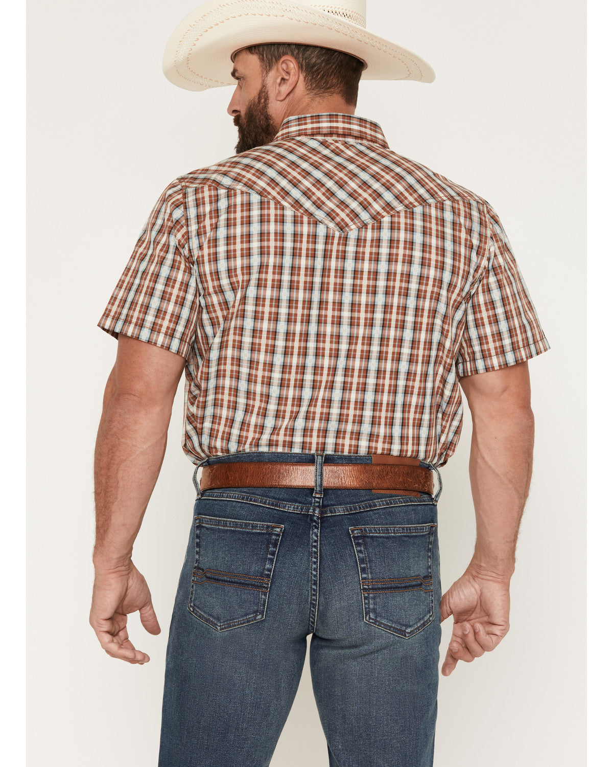Cody James Men's Elmer Plaid Print Short Sleeve Snap Western Shirt