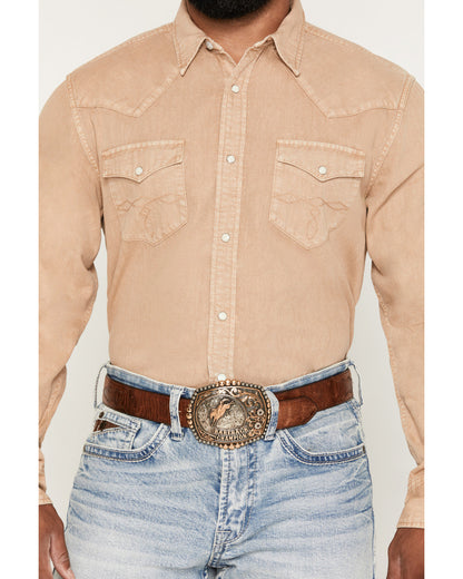 Cody James Men's Solid Long Sleeve Snap Denim Western Shirt