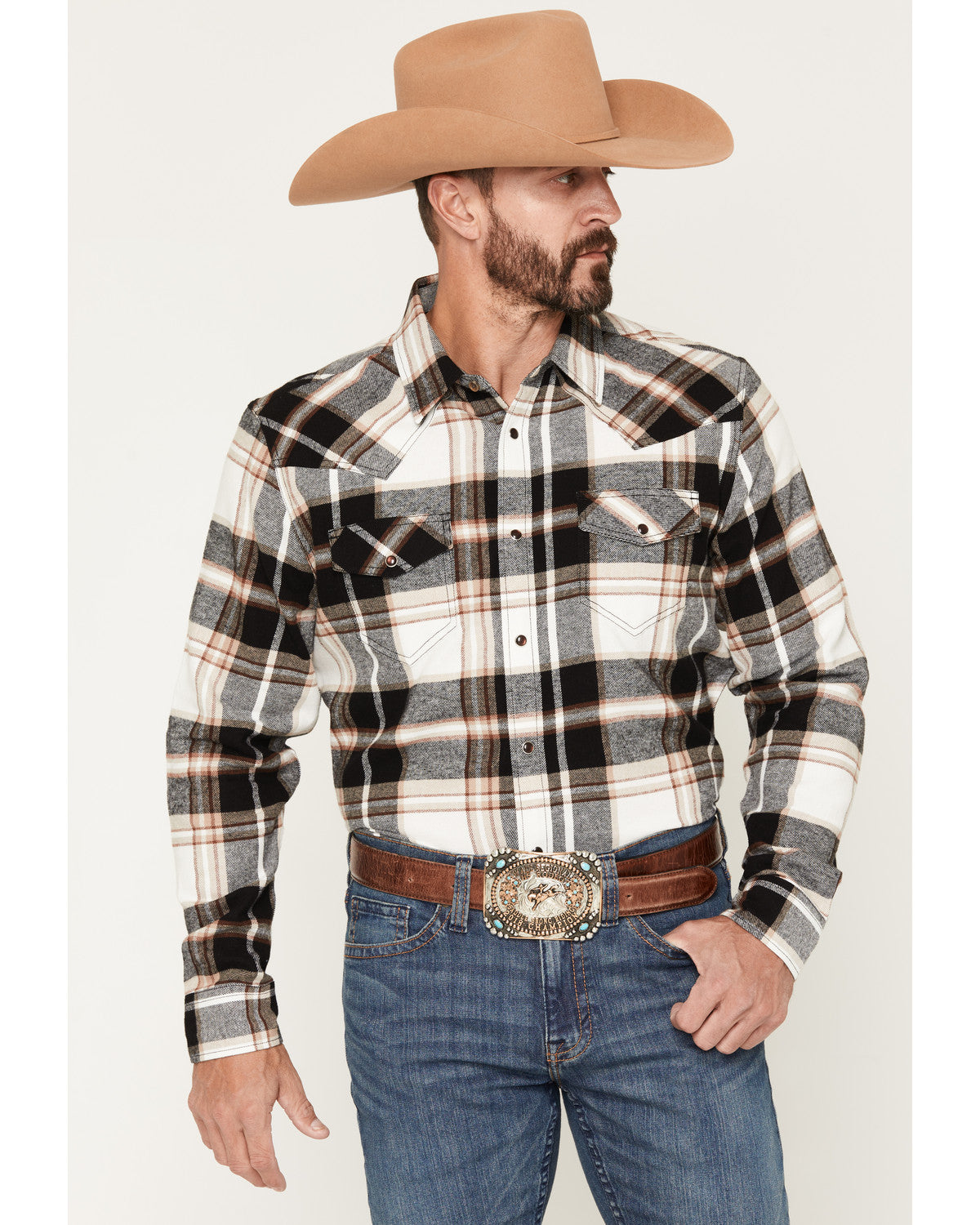 Cody James Men's Standard Issue Plaid Print Long Sleeve Snap Flannel S