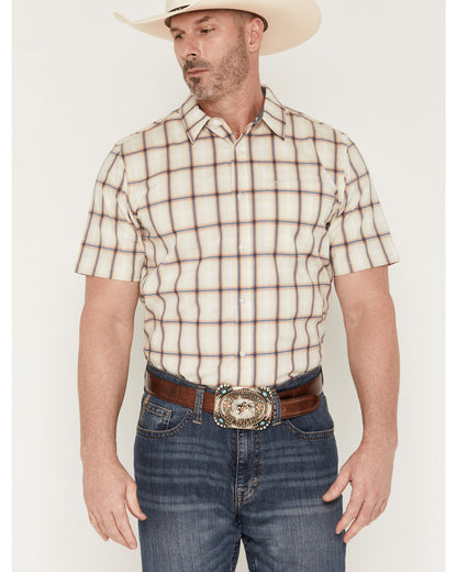 Cody James Men's Sunset Hour Plaid Print Short Sleeve Button-Down Stre