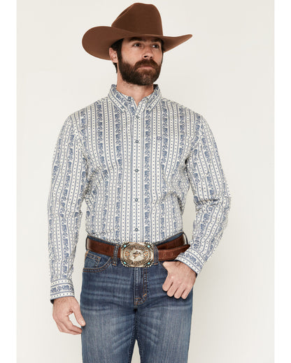 Cody James Men's Day Drinker Floral Stripe Print Long Sleeve Button-Do