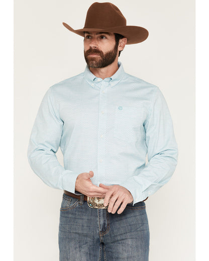 Cody James Men's Trophy Geo Print Long Sleeve Button-Down Stretch West