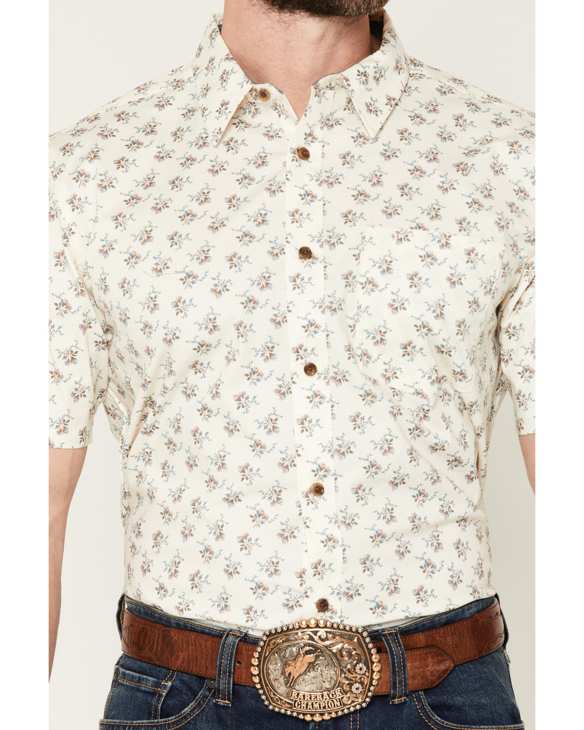 Cody James Men's Off Chute Floral Print Short Sleeve Button-Down Stret