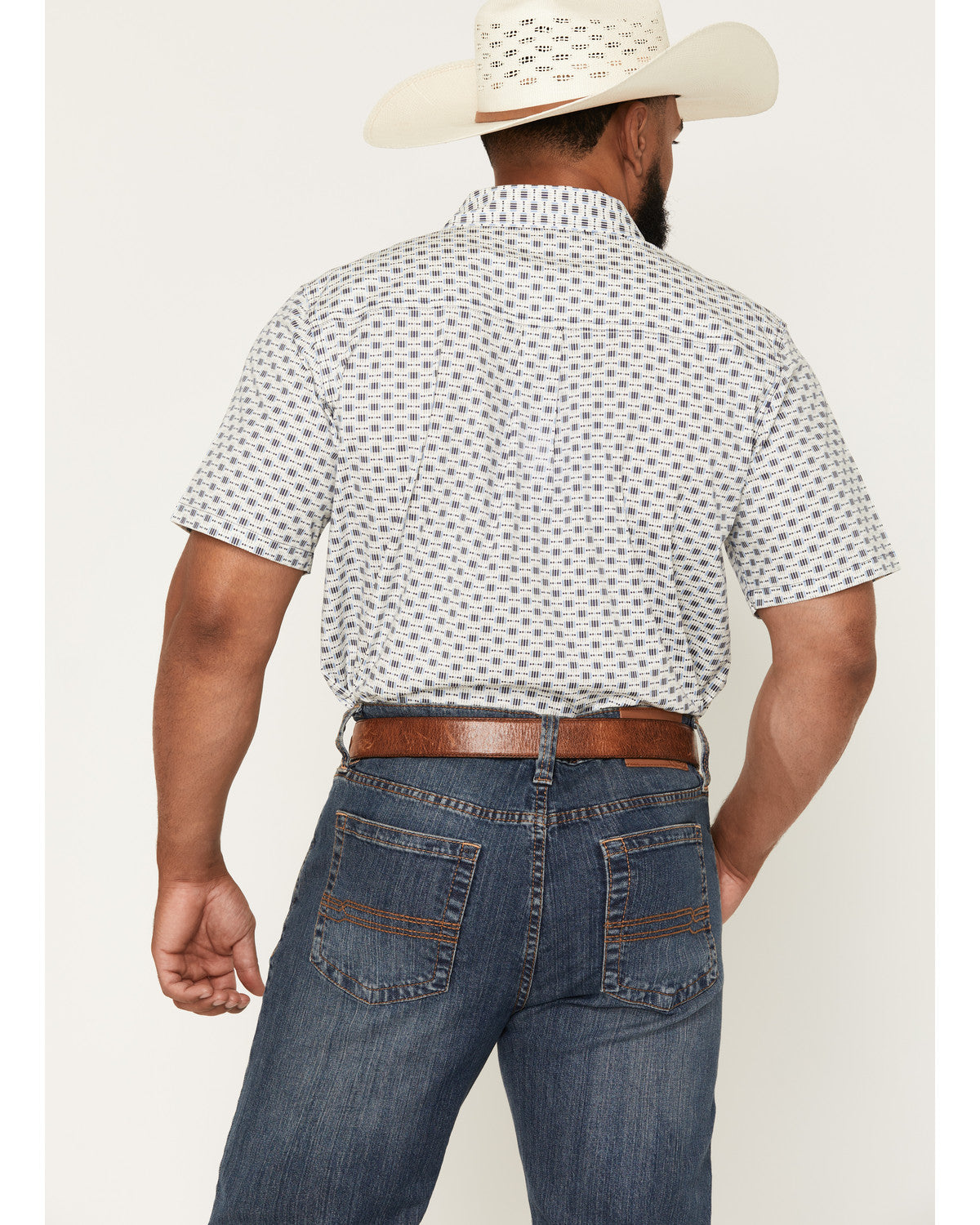 Cody James Men's Re Ride Geo Print Short Sleeve Button-Down Stretch We