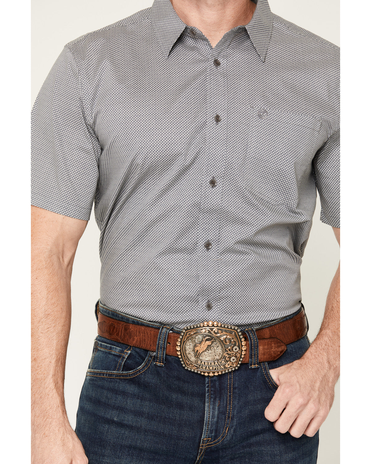 Cody James Men's Astro Geo Print Short Sleeve Button-Down Stretch West
