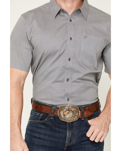 Cody James Men's Astro Geo Print Short Sleeve Button-Down Stretch West
