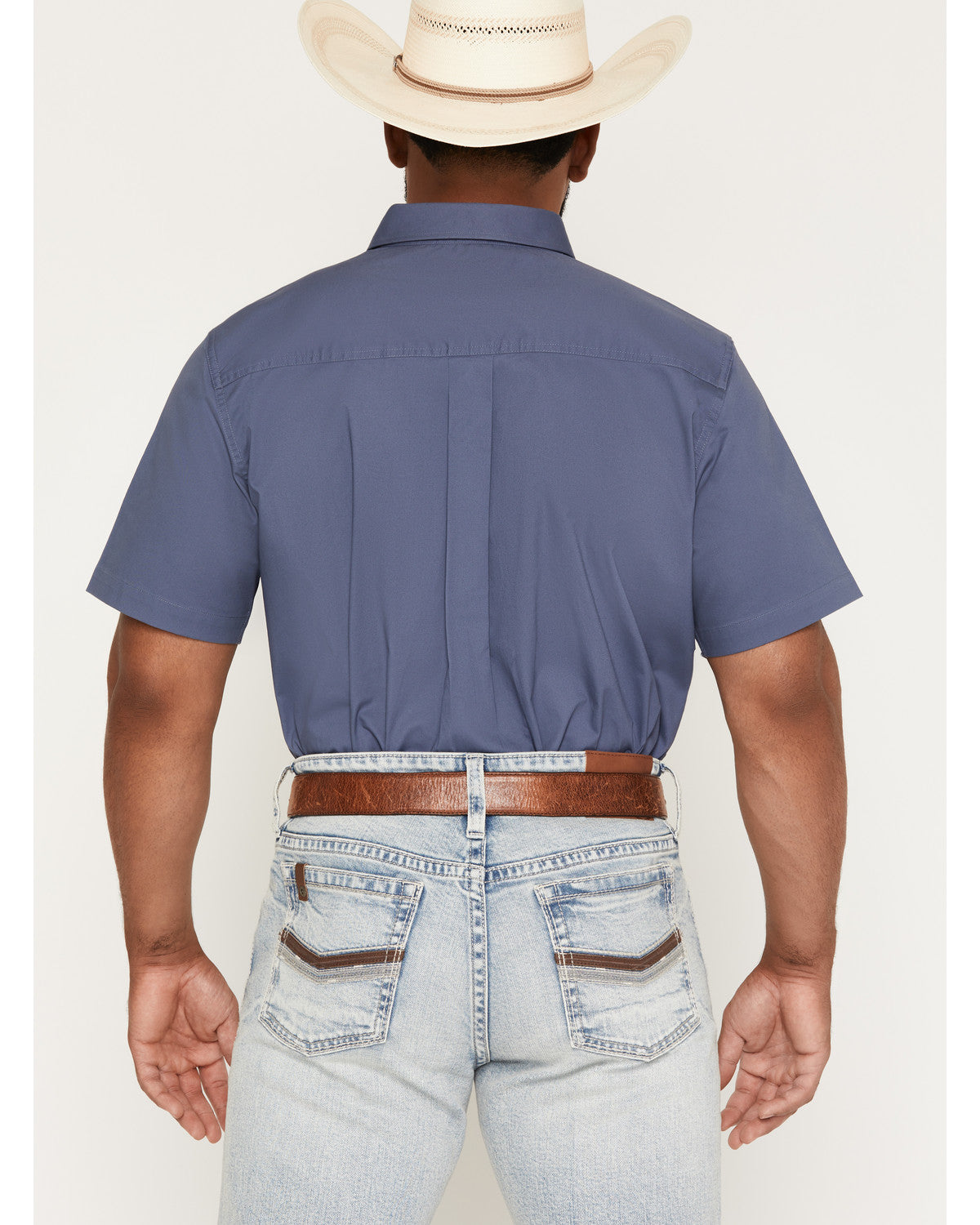 Cody James Men's Solid Twill Short Sleeve Button-Down Stretch Western