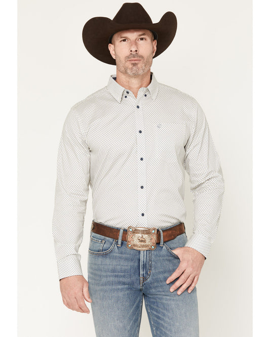 Cody James Men's NFR Geo Print Long Sleeve Button-Down Stretch Western