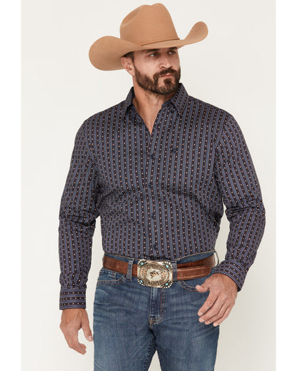 Cody James Men's Huckleberry Floral Striped Long Sleeve Button-Down St